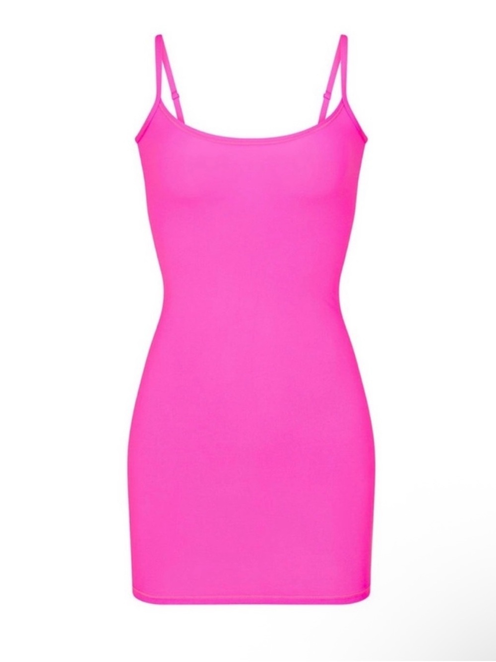 Skims Neon Pink Fits Everybody Slip Dress Size Large Mini NWT Bodycon